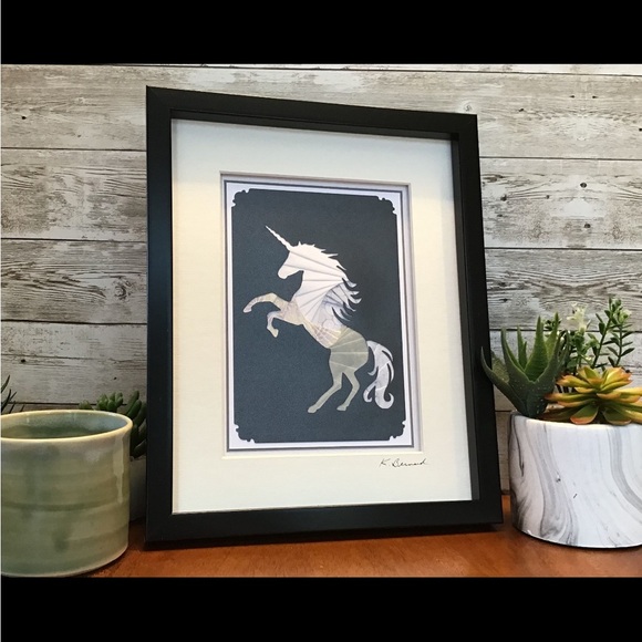Unicorn Paper Folding Art by Karen Bernard - Picture 1 of 5